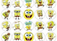 30 KS OBRÁZKŮ Z JEDLÉHO PAPÍRU SPONGE BOB