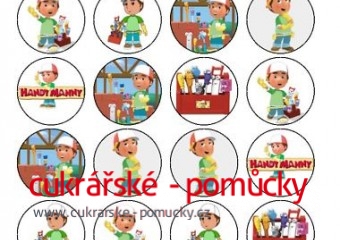 24 KS OBRÁZKŮ Z JEDLÉHO PAPÍRU HANDY MANNY