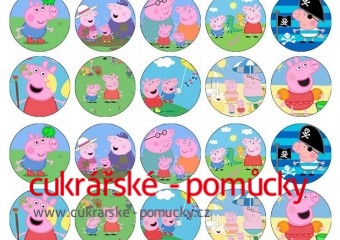 30 KS OBRÁZKŮ Z JEDLÉHO PAPÍRU PEPPA PIG