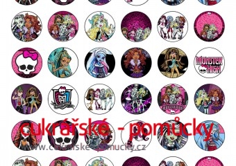 48 KS OBRÁZKŮ Z JEDLÉHO PAPÍRU MONSTER HIGH