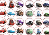 24 KS OBRÁZKŮ Z JEDLÉHO PAPÍRU CARS - AUTA