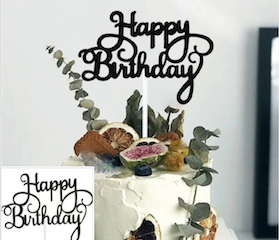 ZÁPICH HAPPY BIRTHDAY TŘPYTIVÝ ČERNÝ