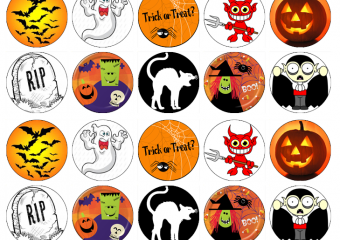 30 KS OBRÁZKŮ Z JEDLÉHO PAPÍRU HALLOWEEN