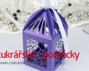 KRABIČKA NA MAKRONKY A DROBNÉ CUKROVÍ  FIALOVÁ 1 KS