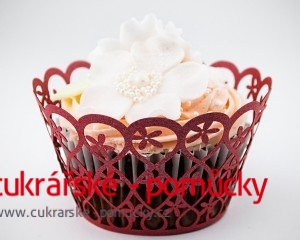 KOŠÍČKY NA CUPCAKES  12 KS  ČERVENÉ - KVĚTINY