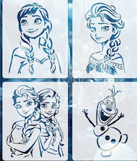 STENCILA - ŠABLONA DEKORŮ SADA 4 KS FROZEN