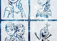 STENCILA - ŠABLONA DEKORŮ SADA 4 KS FROZEN