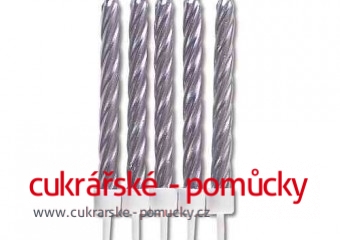 DORTOVÉ SVÍČKY STŘÍBRNÉ  10 Ks