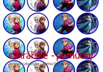 24 KS OBRÁZKŮ Z JEDLÉHO PAPÍRU FROZEN