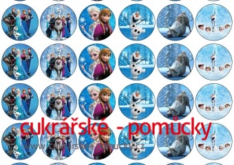 48 KS OBRÁZKŮ Z JEDLÉHO PAPÍRU FROZEN 2