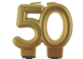 SVÍČKA ZLATÁ METALICKÁ  50