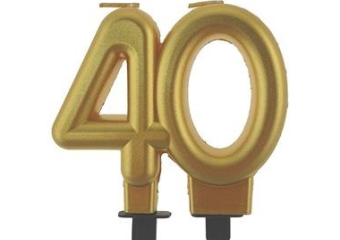 SVÍČKA ZLATÁ METALICKÁ  40
