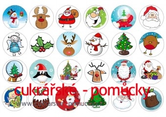 24 KS OBRÁZKŮ Z JEDLÉHO PAPÍRU VÁNOCE 3
