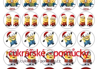 30 KS OBRÁZKŮ Z JEDLÉHO PAPÍRU MIMONI VÁNOCE