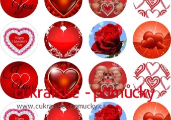 24 KS OBRÁZKŮ Z JEDLÉHO PAPÍRU VALENTÝN 2