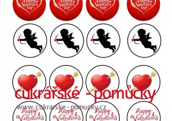 24 KS OBRÁZKŮ Z JEDLÉHO PAPÍRU VALENTÝN 3