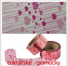 DORTOVÁ PÁSKA FOLIE NA OKRAJE POTISK SRDCE 6 cm