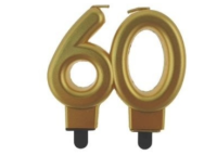 SVÍČKA ZLATÁ METALICKÁ 60