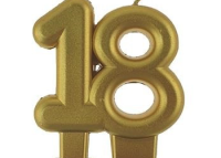 SVÍČKA ZLATÁ METALICKÁ  18
