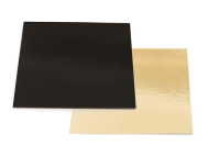 PODLOŽKA DORTOVÁ ZLATÁ / ČERNÁ  ČTVEREC  25 X25 CM