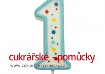 SVÍČKA NA DORT MODRÝ PUNTÍK  1