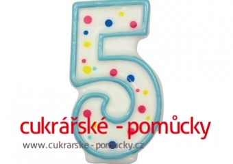 SVÍČKA NA DORT MODRÝ PUNTÍK  5