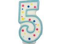 SVÍČKA NA DORT MODRÝ PUNTÍK  5