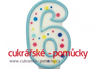 SVÍČKA NA DORT MODRÝ PUNTÍK  6