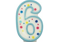 SVÍČKA NA DORT MODRÝ PUNTÍK  6