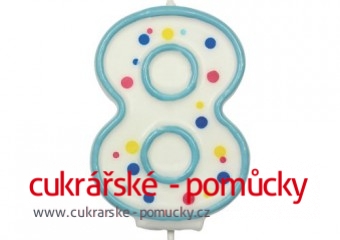 SVÍČKA NA DORT MODRÝ PUNTÍK  8