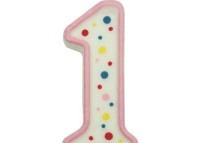 SVÍČKA  NA DORT RŮŽOVÝ PUNTÍK  1