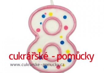 SVÍČKA  NA DORT RŮŽOVÝ PUNTÍK  8