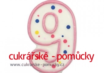 SVÍČKA  NA DORT RŮŽOVÝ PUNTÍK  9