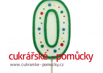 SVÍČKA NA DORT ZELENÁ PUNTÍK  0