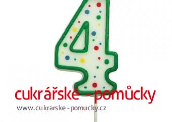 SVÍČKA NA DORT ZELENÁ PUNTÍK  4