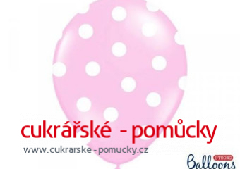 BALONEK SVĚTLE RŮŽOVÝ S PUNTÍKY  1 KS
