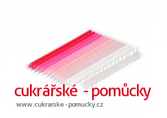 DORTOVÉ SVÍČKY RŮŽOVÉ S GLITRY