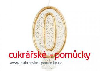 SVÍČKA NAROZENINOVÁ ČÍSLICE ZLATÁ  0