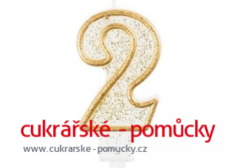 SVÍČKA NAROZENINOVÁ ČÍSLICE ZLATÁ  2