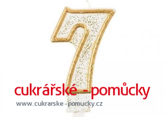 SVÍČKA NAROZENINOVÁ ČÍSLICE ZLATÁ  7