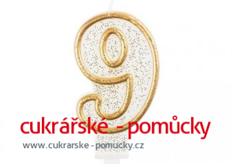 SVÍČKA NAROZENINOVÁ ČÍSLICE ZLATÁ  9