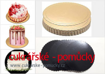 PODLOŽKA DORTOVÁ ZLATÁ/ČERNÁ VLNKA  32 cm