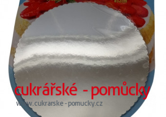 PODLOŽKA DORTOVÁ METALICKÁ STŘÍBRNÁ  32 cm
