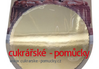 PODLOŽKA DORTOVÁ METALICKÁ ZLATÁ 28 cm