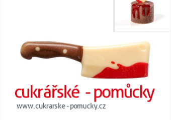 ČOKOLÁDOVÁ DEKORACE KRVAVÝ SEKÁČEK