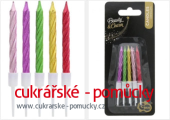 DORTOVÉ SVÍČKY TOČENÉ METALICKÉ 10 KS