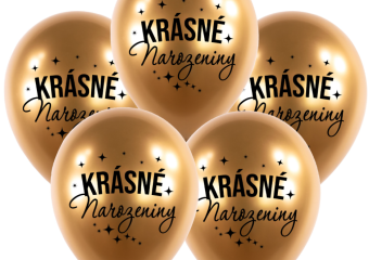 BALONKY KRÁSNÉ NAROZENINY ZLATÉ 5 KS