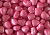 CUKROVÁ DEKORACE SRDÍČKA ROSE PINK